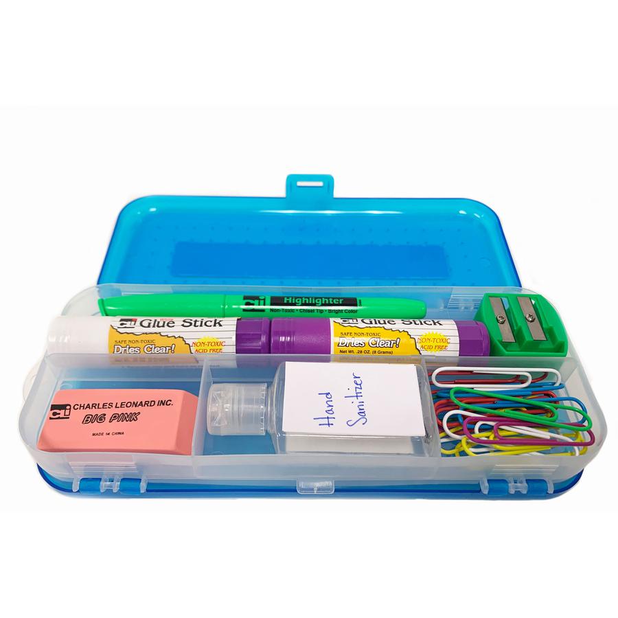 CLI Double-sided Pencil Boxes - 1.5" Height x 8.5" Width x 3.5" Depth - Double Sided - Assorted - 24 / Display Box. Picture 2