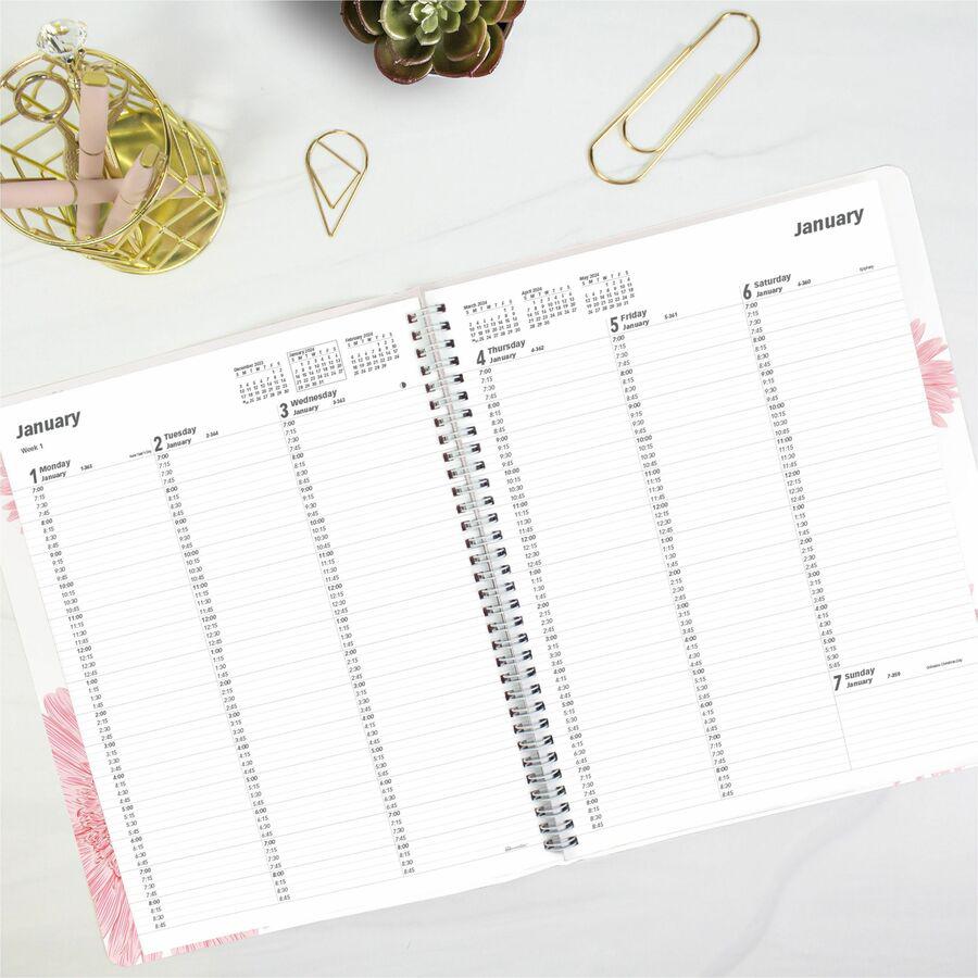 Brownline Essential Weekly Planner/Appointment Book - Weekly - 12 Month - January - December - 7:00 AM to 8:45 PM, 7:00 AM to 5:45 PM - Saturday - 1 Week Double Page Layout - 11" x 8 1/2" Sheet Size -. Picture 2