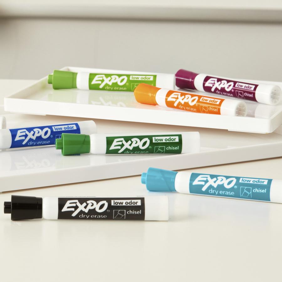 Expo Low-Odor Dry Erase Chisel Tip Markers - Medium, Broad Marker Point - Chisel Marker Point Style - 12 / Pack. Picture 2