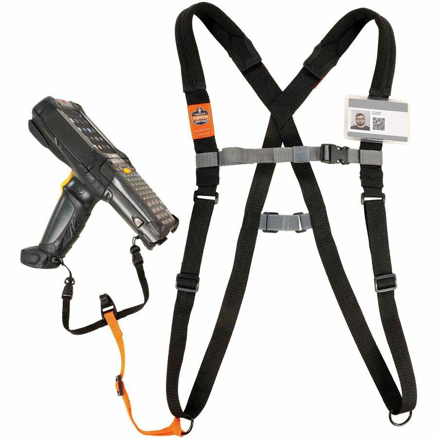 Ergodyne 3138 Padded Bar-code Scanner Harness - 1 Each - Small (S) - Hook & Loop Attachment - Black. Picture 2