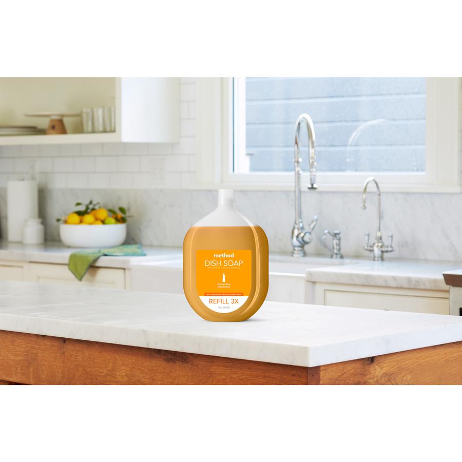 Method Dish Soap Refill - Liquid - 54 fl oz (1.7 quart) - Clementine Scent - 1 Each - Orange. Picture 2