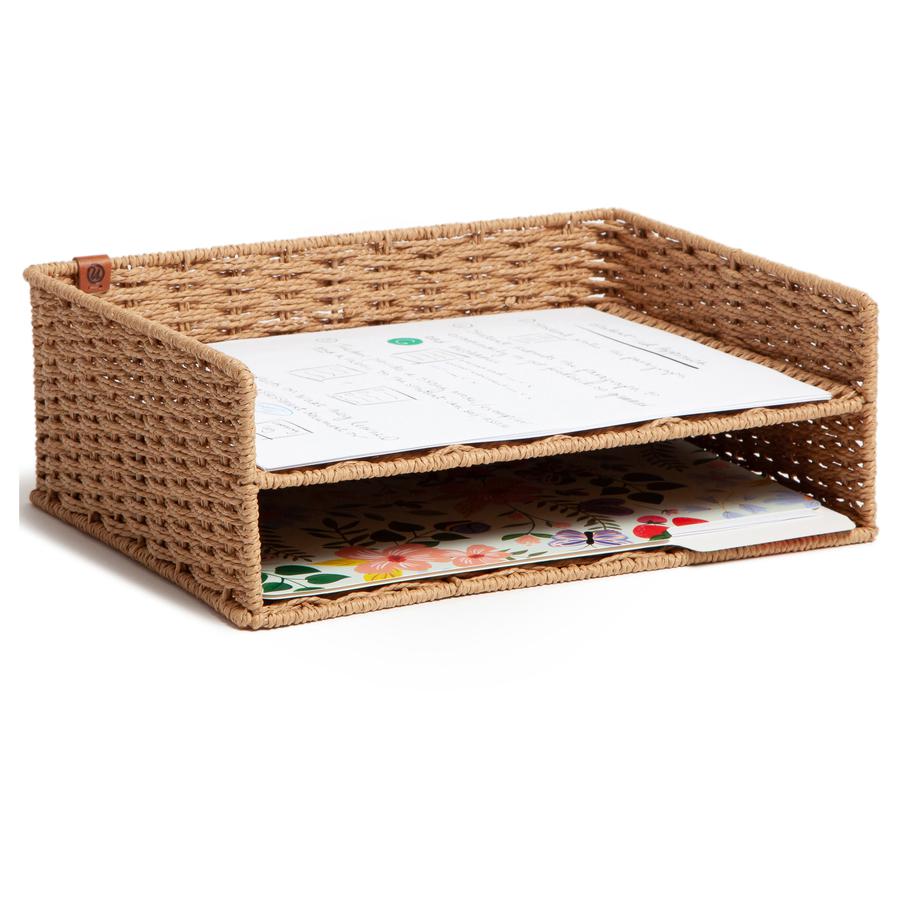 U Brands Woven Paper Tray - Sturdy - Brown - 1 Each. Picture 2