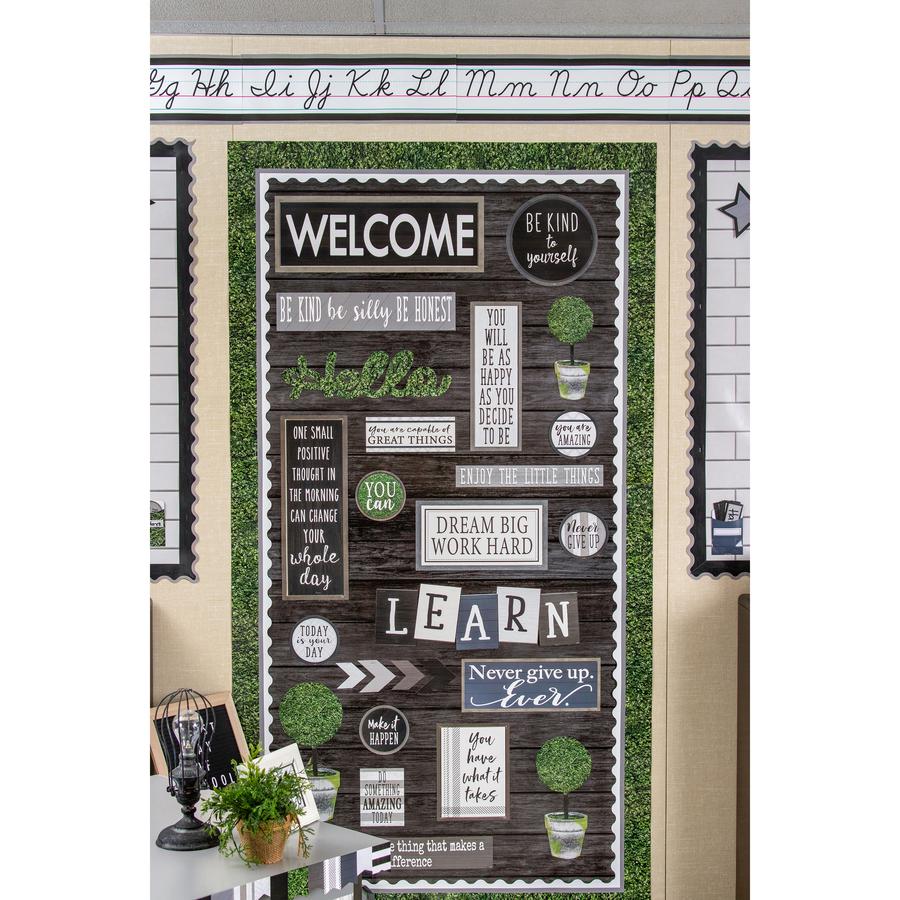 Teacher Created Resources Bulletin Board Roll - Bulletin Board, Poster, Student - 12 ftHeight x 48"Width - 1 Roll - Black Wood - Fabric. Picture 2