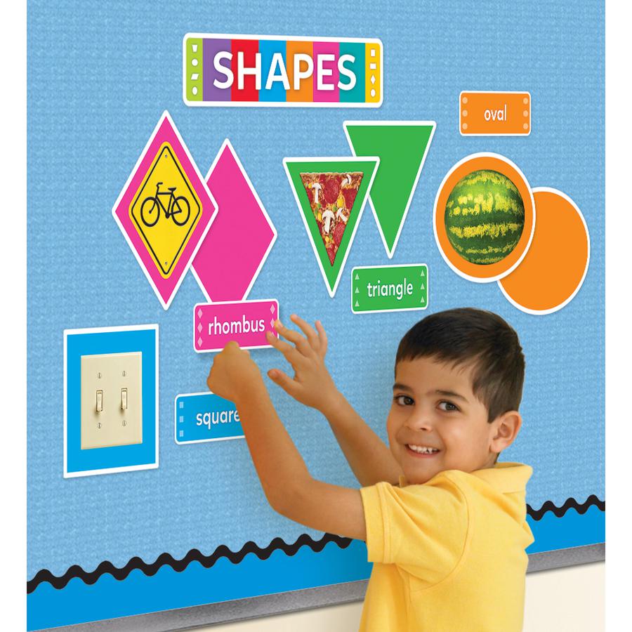 Trend Shapes All Around Us Learning Set - Learning Theme/Subject - 1 x Circle, 1 x Triangle, 1 x Square, 1 x Oval, 1 x Octagon, 1 x Parallelogram, 1 x Rhombus, 1 x Rectangle, 1 x Trapezoid Shape - Dur. Picture 2