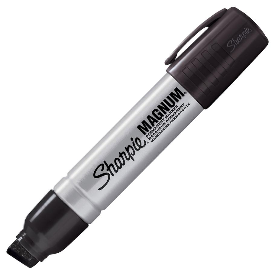 Sharpie Magnum Permanent Markers - Bold, Extra Wide Marker Point - Chisel Marker Point Style - Black - 2 / Bundle. Picture 2