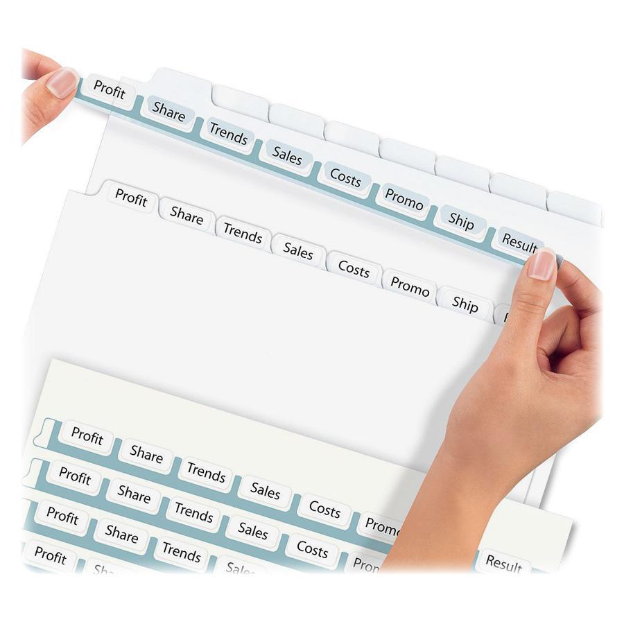 Avery&reg; Print & Apply Clear Label Dividers - Index Maker Easy Apply Label Strip - 40 x Divider(s) - 8 Tab(s)/Set - 8.5" Divider Width x 11" Divider Length - Letter - 3 Hole Punched - Clear Paper Di. Picture 3