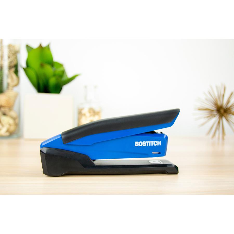 Bostitch InPower Spring-Powered Antimicrobial Desktop Stapler - 20 Sheets Capacity - 210 Staple Capacity - Full Strip - 1 Each - Blue. Picture 2