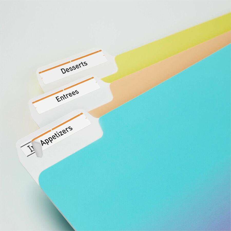 Avery&reg; TrueBlock File Folder Labels - Permanent Adhesive - Rectangle - Laser, Inkjet - Orange - Paper - 30 / Sheet - 25 Total Sheets - 750 Total Label(s) - 750 / Pack. Picture 2
