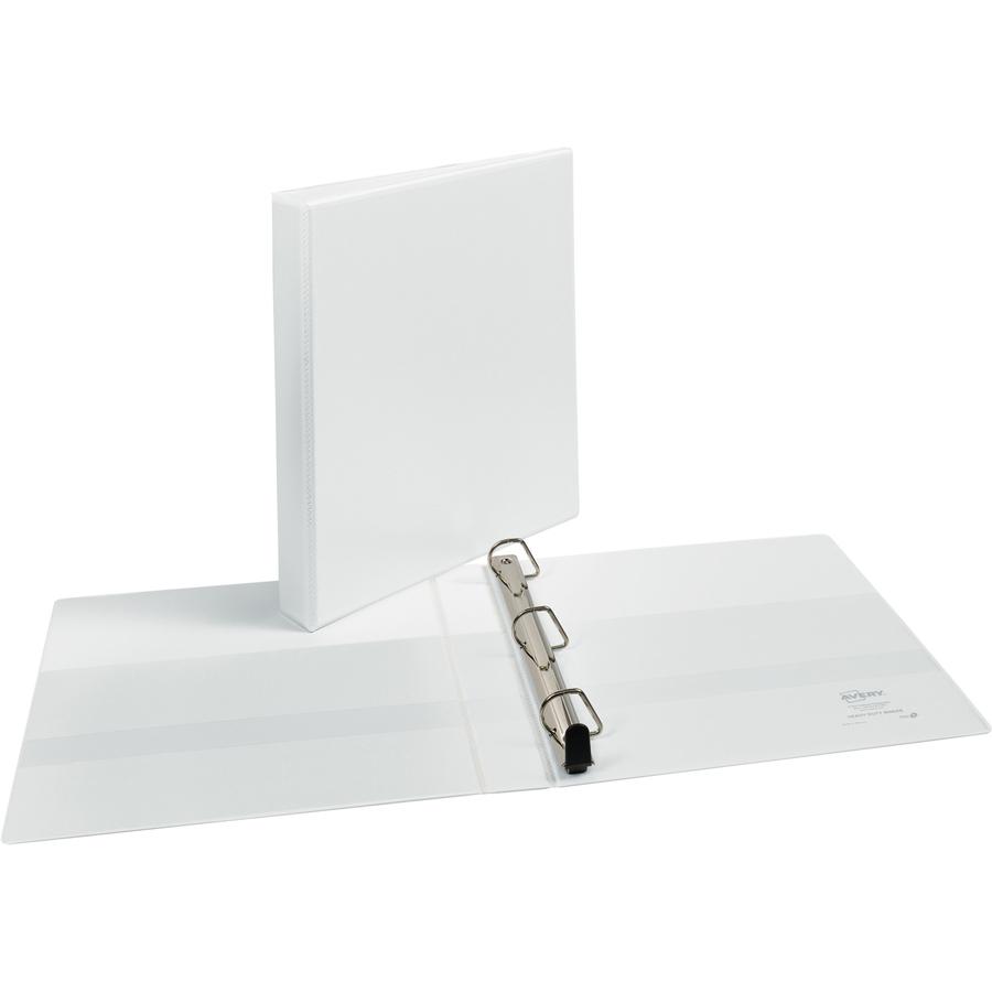 Avery&reg; Heavy-duty Nonstick View Binder - 1" Binder Capacity - Letter - 8 1/2" x 11" Sheet Size - 220 Sheet Capacity - 3 x Slant D-Ring Fastener(s) - 4 Internal Pocket(s) - Poly - White - Recycled . Picture 4