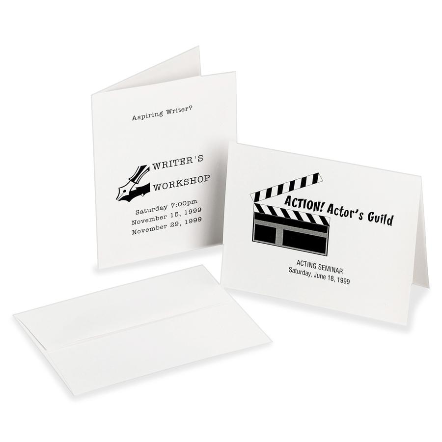 Avery&reg; Laser Greeting Card - White - 97 Brightness - 4 1/4" x 5 1/2" - 1 / Box - FSC Mix - Rounded Corner. Picture 2