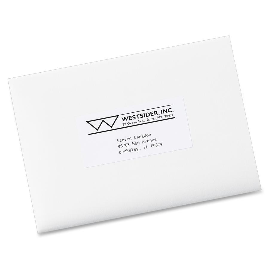 Avery&reg; Shipping Label - 2" Width x 4 1/4" Length - Permanent Adhesive - Rectangle - White - Paper - 10 / Sheet - 100 Total Sheets - 1000 Total Label(s) - 1000 / Box. Picture 5