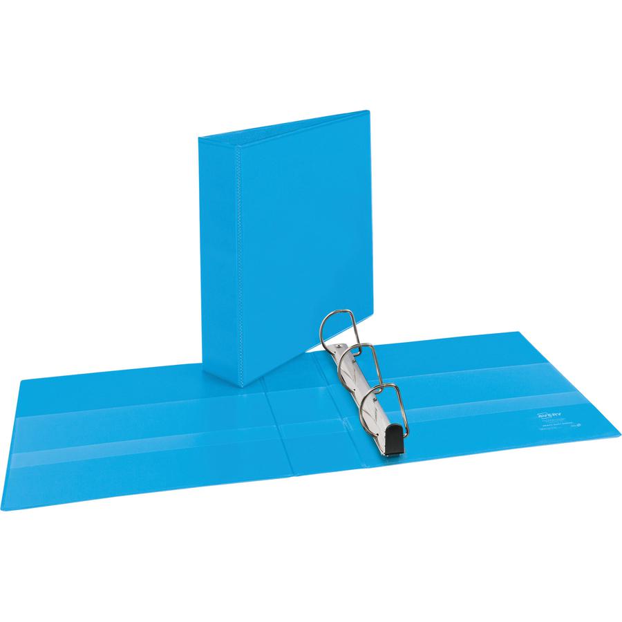Avery&reg; Heavy-duty Nonstick View Binder - 2" Binder Capacity - Letter - 8 1/2" x 11" Sheet Size - 500 Sheet Capacity - 3 x Slant D-Ring Fastener(s) - 4 Internal Pocket(s) - Poly - Light Blue - Recy. Picture 3