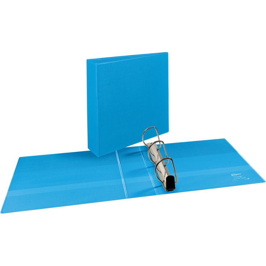 Avery&reg; Heavy-duty Nonstick View Binder - 3" Binder Capacity - Letter - 8 1/2" x 11" Sheet Size - 600 Sheet Capacity - 3 x Slant D-Ring Fastener(s) - 4 Internal Pocket(s) - Poly - Light Blue - Recy. Picture 5