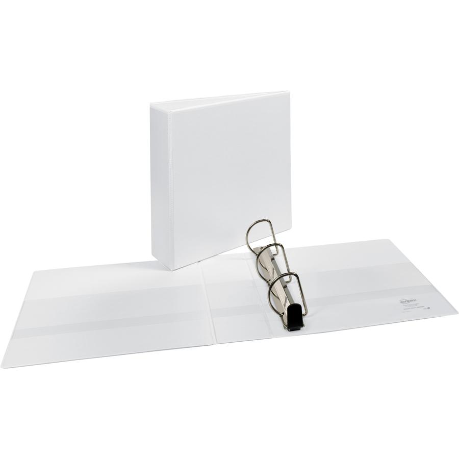 Avery&reg; Heavy-duty Nonstick View Binder - 3" Binder Capacity - Letter - 8 1/2" x 11" Sheet Size - 600 Sheet Capacity - 3 x Slant D-Ring Fastener(s) - 4 Internal Pocket(s) - Poly - White - Recycled . Picture 2