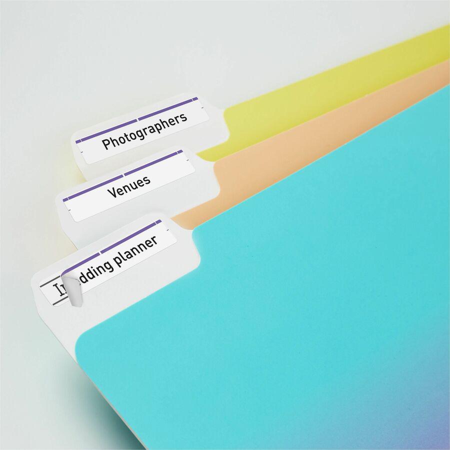 Avery&reg; TrueBlock File Folder Labels - Permanent Adhesive - Rectangle - Laser, Inkjet - Purple - Paper - 30 / Sheet - 25 Total Sheets - 750 Total Label(s) - 750 / Pack. Picture 2