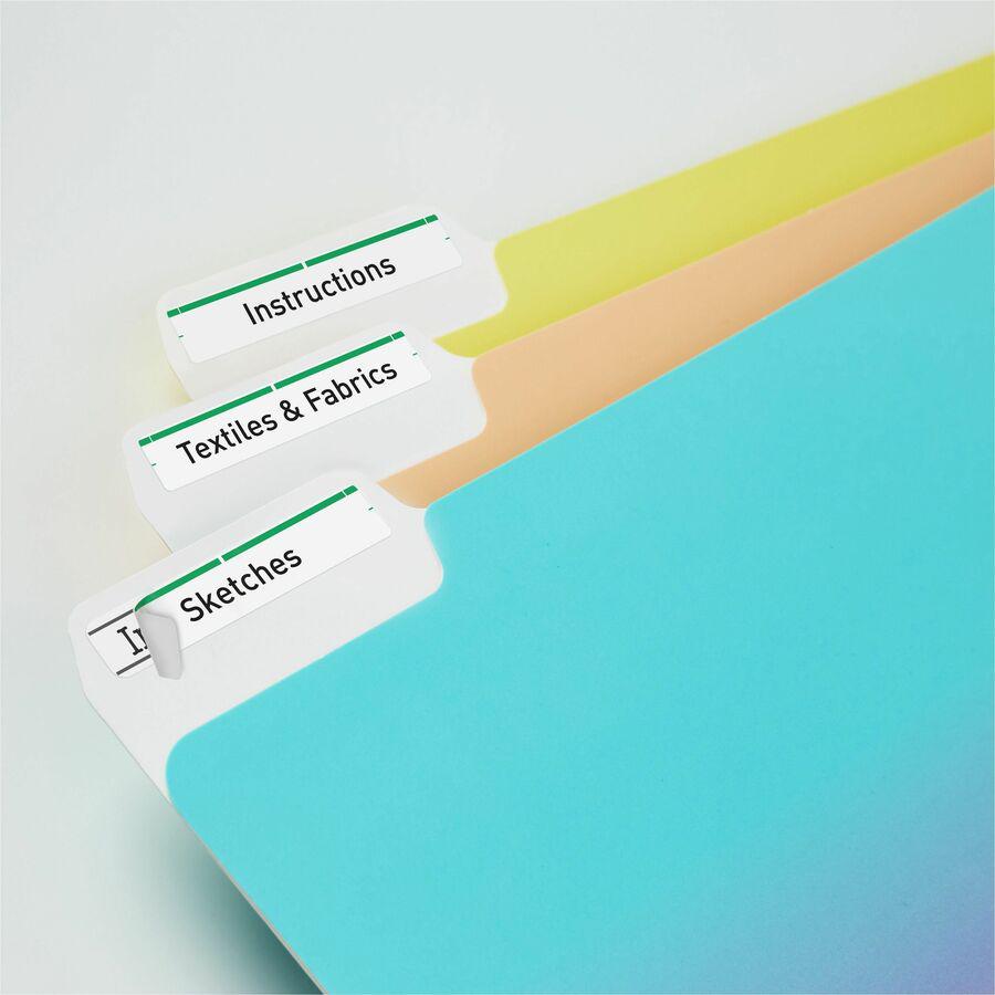 Avery&reg; TrueBlock File Folder Labels - Permanent Adhesive - Rectangle - Laser, Inkjet - Green - Paper - 30 / Sheet - 50 Total Sheets - 1500 Total Label(s) - 1500 / Box. Picture 2