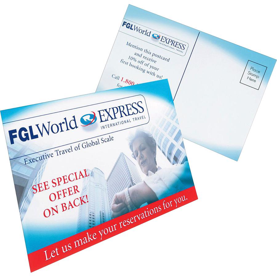 Avery&reg; Sure Feed Postcards - 97 Brightness - 6" x 4" - 80 / Box - Perforated, Heavyweight, Rounded Corner, Uncoated - White. Picture 2