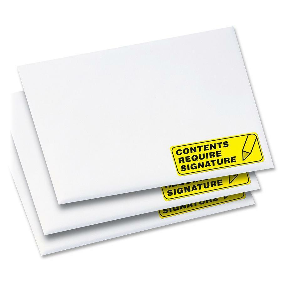 Avery&reg; Shipping Labels - 1" Width x 2 5/8" Length - Permanent Adhesive - Rectangle - Laser - Neon Yellow - Paper - 30 / Sheet - 25 Total Sheets - 750 Total Label(s) - 750 / Pack. Picture 5