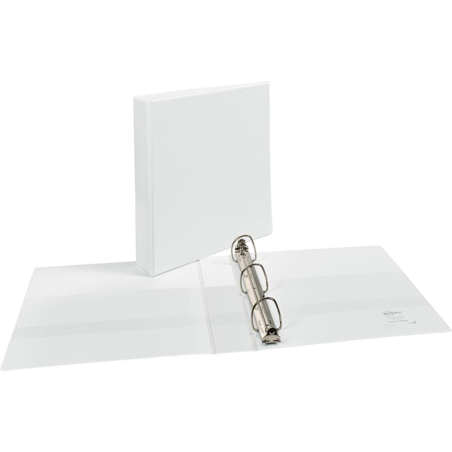 Avery&reg; Durable View Binder - EZD Rings - 1 1/2" Binder Capacity - Letter - 8 1/2" x 11" Sheet Size - 400 Sheet Capacity - 3 x D-Ring Fastener(s) - 2 Internal Pocket(s) - Poly - White - Recycled - . Picture 2