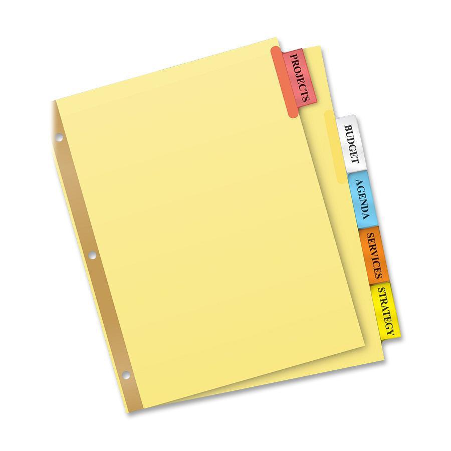 Avery&reg; Big Tab Insertable Dividers - Reinforced Gold Edge - 5 Blank Tab(s) - 5 Tab(s)/Set - 8.5" Divider Width x 11" Divider Length - Letter - 3 Hole Punched - Buff Paper Divider - Multicolor Tab(. Picture 2