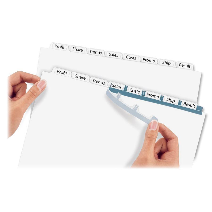 Avery&reg; Print & Apply Clear Label Dividers - Index Maker Easy Apply Label Strip - 200 x Divider(s) - 8 Blank Tab(s) - 8 Tab(s)/Set - 8.5" Divider Width x 11" Divider Length - Letter - 3 Hole Punche. Picture 6