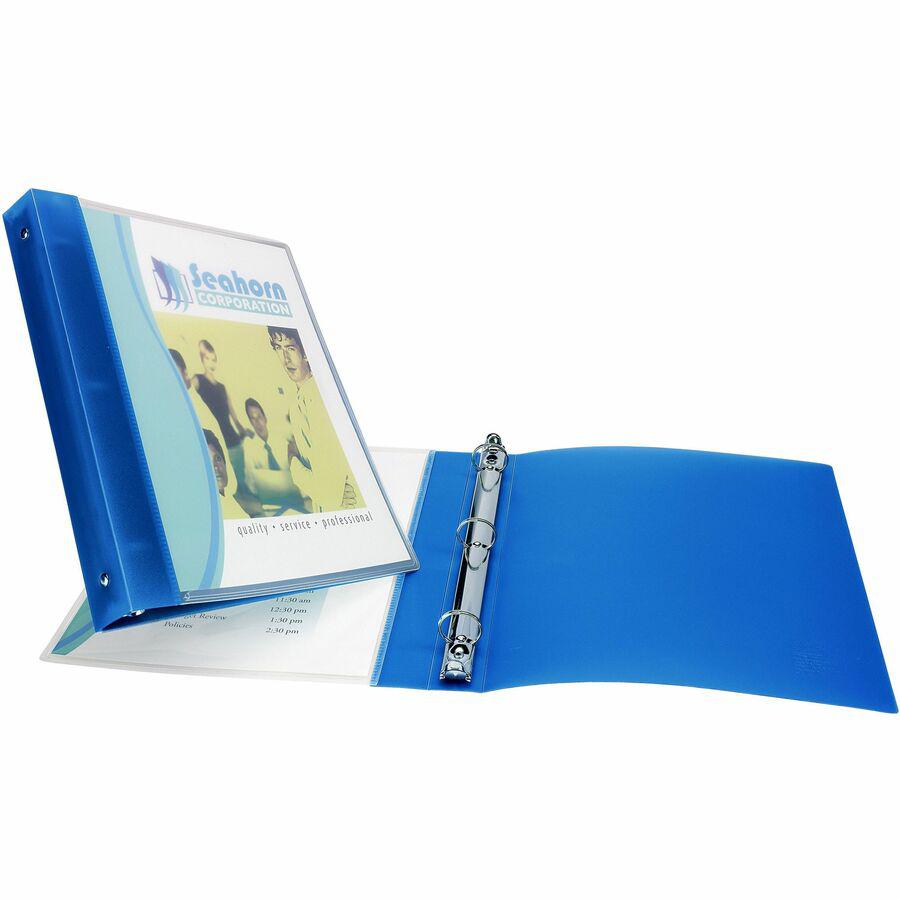 Avery&reg; Flexi-View 3 Ring Binders - 1/2" Binder Capacity - Letter - 8 1/2" x 11" Sheet Size - 100 Sheet Capacity - 3 x Round Ring Fastener(s) - Polypropylene - Flexible - 1 Each. Picture 2