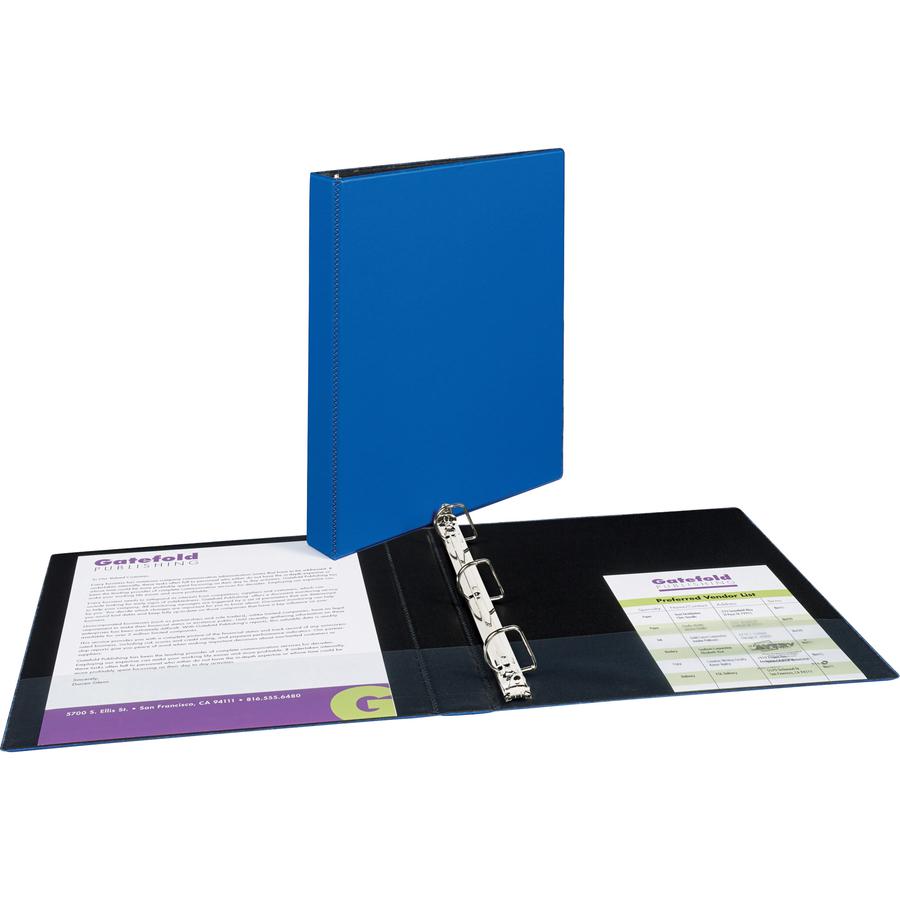 Avery&reg; Durable Binder - DuraHinge - 1" Binder Capacity - Letter - 8 1/2" x 11" Sheet Size - 220 Sheet Capacity - 3 x Slant D-Ring Fastener(s) - 2 Internal Pocket(s) - Blue - Recycled - Gap-free Ri. Picture 3