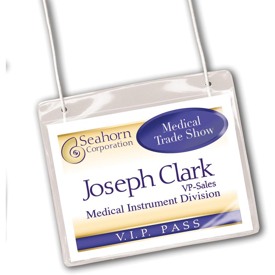 Avery&reg; Hanging Style Name Badges - 4" x 3" - 50 / Box - Durable, Micro Perforated, Printable, PVC-free - White. Picture 2