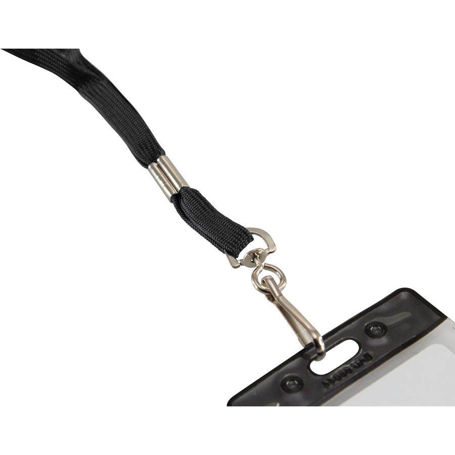 SICURIX Shoelace-style Flat Hook Lanyard - 100 / Box - 36" Length - Black. Picture 2