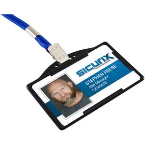 SICURIX Horizontal Black Frame ID Card Holder - Plastic - 25 / Pack - Black. Picture 7