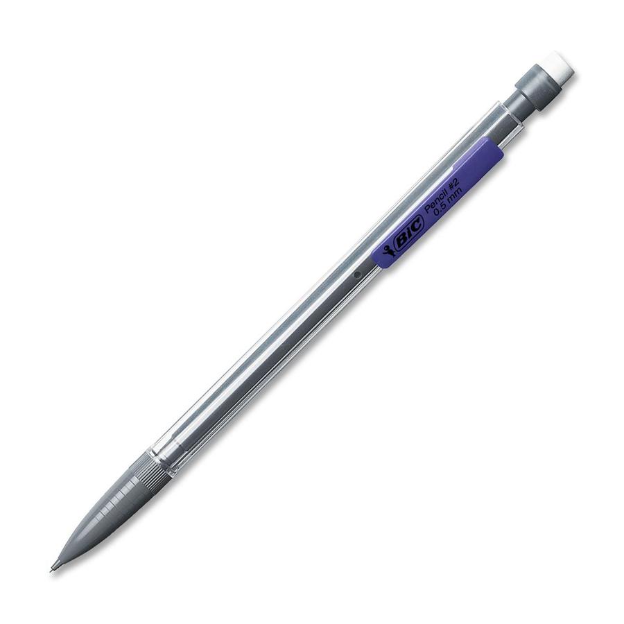 BIC Refillable Mechanical Pencils - 0.5 mm Lead Diameter - Refillable - Clear Barrel - 1 Dozen. Picture 2