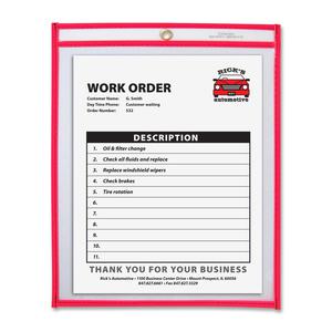 C-Line Neon Shop Ticket Holders, Stitched - Red, Both Sides Clear, 9" x 12" , 1 Each/Box, 43914. Picture 4