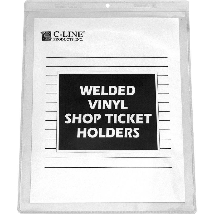 C-Line Vinyl Shop Ticket Holders, Welded - Both Sides Clear, 8-1/2 x 11, 50/BX, 80911. Picture 2