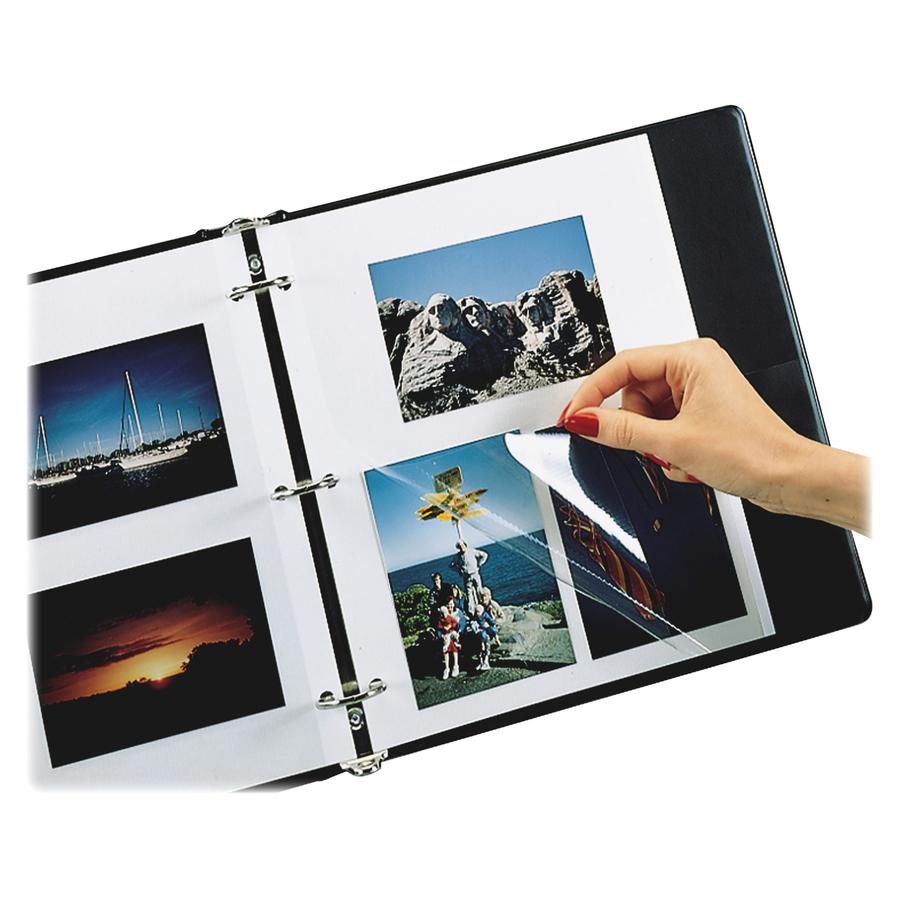 C-Line Redi-Mount Ring Binder Photo Mounting Sheets - Clear Overlay, White Page, 11 x 9, 50/BX, 85050. Picture 3