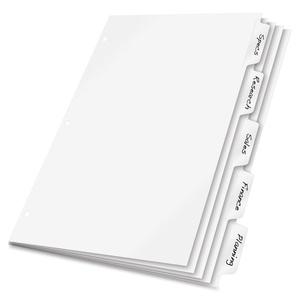 Cardinal Write 'N Erase Mylar Tab Dividers - 5 x Divider(s) - Write-on Tab(s) - 5 Tab(s)/Set - 9" Divider Width x 11" Divider Length - Letter - 8.50" Width x 11" Length - White Divider - White Mylar T. Picture 3