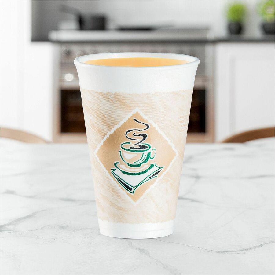 Dart 16 oz Cafe G Design Insulated Foam Cups - 25 / Bag - 40 / Carton - White - Foam - Cold Drink, Hot Drink. Picture 2