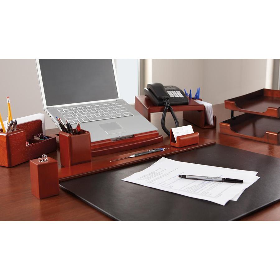 Rolodex Wood Tones Front-loading Letter Trays - 1 Tier(s) - 2" Height x 13.5" Width x 10.5" DepthDesktop - Black - Wood - 1 Each. Picture 2