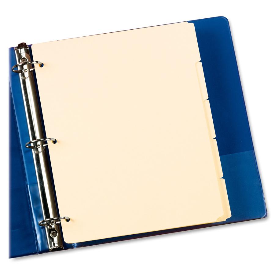 Oxford Ring Book Index Sheets - 5 x Divider(s) - Blank Tab(s) - 5 Tab(s)/Set - 8.5" Divider Width x 11" Divider Length - 3 Hole Punched - Manila Tab(s) - Recycled - Punched, Acid-free - 20 / Box. Picture 2