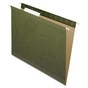 Pendaflex Letter Recycled Hanging Folder - 8 1/2" x 11" - Internal Pocket(s) - Green - 10% Recycled - 25 / Box. Picture 3