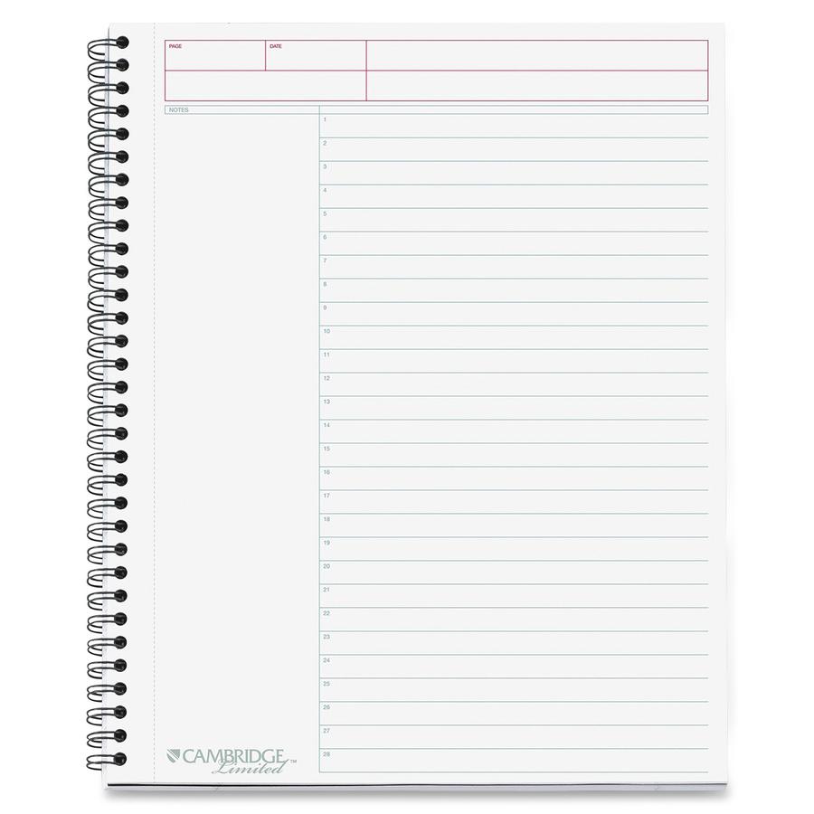 Mead 1 - Subject Action Planner Notebook - Letter - 80 Sheets - Double Wire Spiral - 0.34" Ruled - 20 lb Basis Weight - Letter - 8 1/2" x 11" - White Paper - Black Binding - BlackLinen Cover - Bond Pa. Picture 2