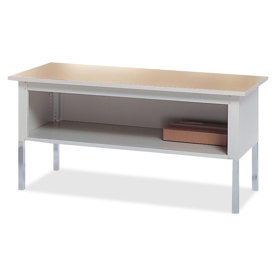 Mayline Mailflow-To-Go Sorting Table - 60" x 30"36" - 1 Shelve(s) - Finish: Chrome, Gray - Leveling Glide, Durable, Heavy Duty. Picture 4