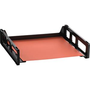 Officemate Black Side-Loading Desk Trays - 2.8" Height x 13.2" Width x 9" Depth - Desktop - Stackable, Durable, Non-stick, Portable, Carrying Handle - 1 Each. Picture 3