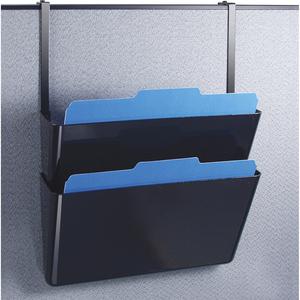 Officemate Wall Mountable Space-Saving Files - 7" Height x 13" Width x 4.1" Depth - Black - Plastic - 2 / Box. Picture 8