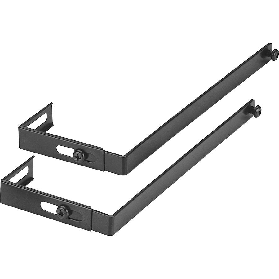 Officemate Adjustable Partition Hangers, Metal, 2PK - 7" Length - Metal - Black - 2 / Pair. Picture 4