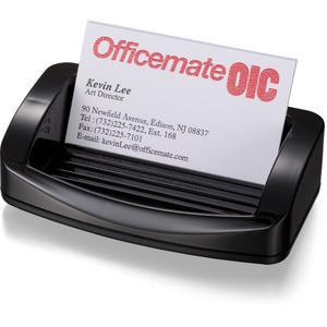 Officemate 2200 Series Business Card/Clip Holder - 1.4" x 7.8" x 3" x - Plastic - 1 Each - Black. Picture 4
