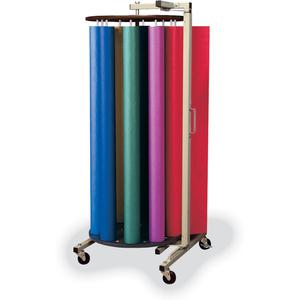 Spectra ArtKraft Rotary Art Roll Rack - 48" Roll Width Supported - Rotary, Mobile Unit, Powder Coated - Gray - Rubber - 1 Each. Picture 3