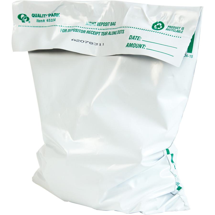 Quality Park Night Deposit Bags - 8.50" Width x 10.50" Length - White - Polyethylene - 100/Pack - Deposit. Picture 5