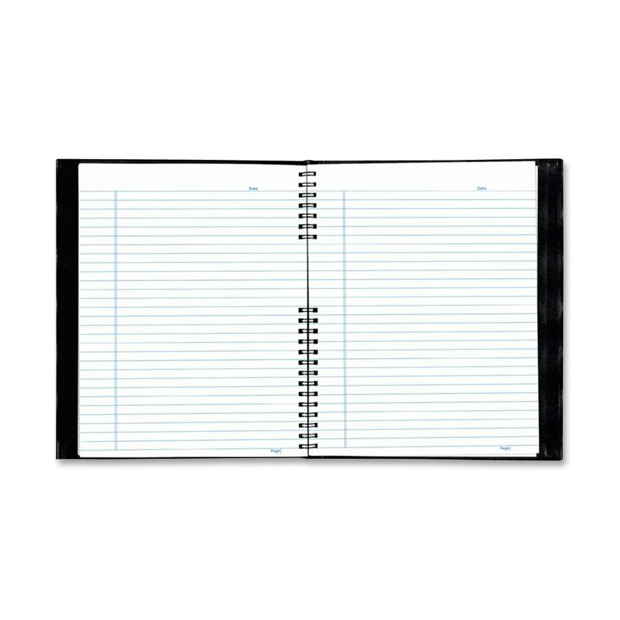 Rediform NotePro Twin - wire Composition Notebook - Letter - 200 Sheets - Twin Wirebound - 8 1/2" x 11" - White Paper - Black Cover Lizard - Micro Perforated, Self-adhesive, Pocket, Index Sheet, Acid-. Picture 3