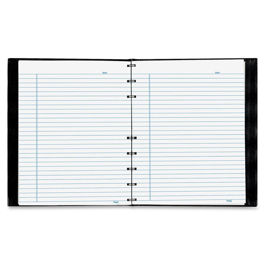 Rediform NotePro Twin-wire Composition Notebook - 150 Sheets - Twin Wirebound - 7 1/4" x 9 1/4" - White Paper - Black Lizard Cover - Micro Perforated, Self-adhesive, Pocket, Index Sheet, Acid-free, Ha. Picture 4