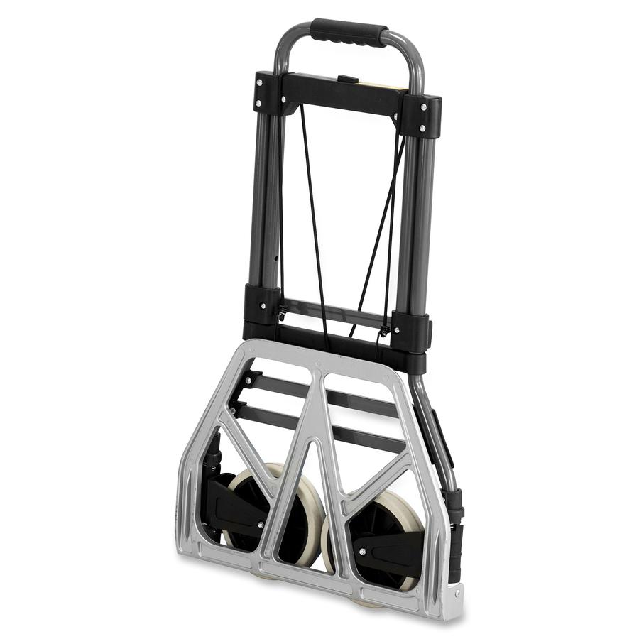 Safco Stow-Away Medium Hand Truck - Telescopic Handle - 275 lb Capacity - 2 Casters - 7" Caster Size - Aluminum - x 19.5" Width x 18" Depth x 39" Height - Aluminum Frame - Silver - 1 Each. Picture 3